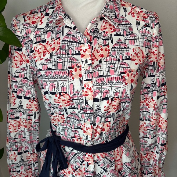 Boden Posey Glasshouse Print Shirtdress Size 4L - Picture 5 of 12
